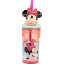 Verre avec Paille Minnie Mouse CZ11337 Rose 360 ml 3D