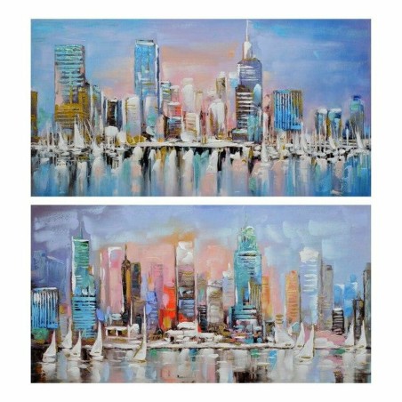 Pintura DKD Home Decor Cidade 120 x 3 x 60 cm Loft (2 Unidades) Pintura DKD Home Decor Cidade 120 x 3 x 60 cm Loft (2 Unidades)