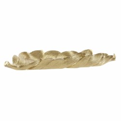 Tabuleiro DKD Home Decor S3017331 Folha Dourado Resina Folha de planta (39 x 18 x 4.7 cm) (39 cm)