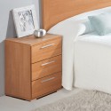 Nachttisch Alexandra House Living Kirschbaum Metall Holz MDP 41 x 62 x 35 cm 3 Schubladen