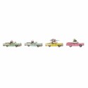 Figura Decorativa DKD Home Decor Amarelo Azul Verde Cor de Rosa Carro Vintage 25,8 x 10,5 x 9,5 cm (4 Unidades) (4 Peças)