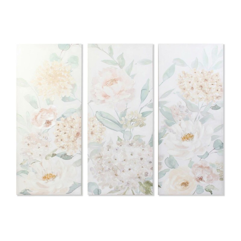 Quadro DKD Home Decor Fiori 55 x 3 x 135 cm Shabby Chic (3 Pezzi)