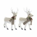 Decorazione Natalizia DKD Home Decor Beige Poliestere Bianco polistirene Renna (9 x 24 x 33 cm)