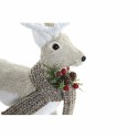 Decorazione Natalizia DKD Home Decor Beige Poliestere Bianco polistirene Renna (9 x 24 x 33 cm)