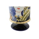 Vaso DKD Home Decor Face Porcelana Azul 11 x 11 x 25 cm Multicolor