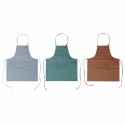 Avental com Bolso DKD Home Decor Castanho Turquesa Poliéster Algodão Verde Azul celeste (70 x 0.5 x 80 cm) (3 pcs)