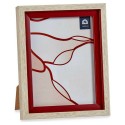 Cornice Portafoto 16515 Rosso Marrone 18,8 x 2 x 24 cm Cristallo Legno Plastica