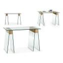 Hall de Entrada Castanho Transparente Vidro Madeira MDF 40 x 75 x 120 cm