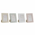 Moldura de Fotos DKD Home Decor Urban Cristal Bege Cor de Rosa Branco Verde PS (14,5 x 2 x 19,5 cm) (4 Unidades)