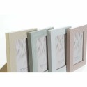 Moldura de Fotos DKD Home Decor Urban Cristal Bege Cor de Rosa Branco Verde PS (14,5 x 2 x 19,5 cm) (4 Unidades)