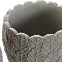 Set di vasi da fiori DKD Home Decor Bianco Grigio Cemento Fogli Montagna 18 x 18 x 15 cm Quadrato (2 Unità) (2 Pezzi)