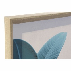 Pintura DKD Home Decor Tropical Folha de planta 45 x 3,5 x 60 cm (4 Unidades)