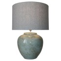 Lâmpada de mesa DKD Home Decor Tela Cerâmica Cinzento (42 x 42 x 60 cm)