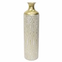 Vase DKD Home Decor Antiker Finish Gold Metall Weiß Kolonial (15 x 15 x 58 cm) (15 x 15 x 59 cm)