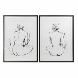 Cadre DKD Home Decor 70 x 2,5 x 90 cm Femme Moderne (2 Unités)