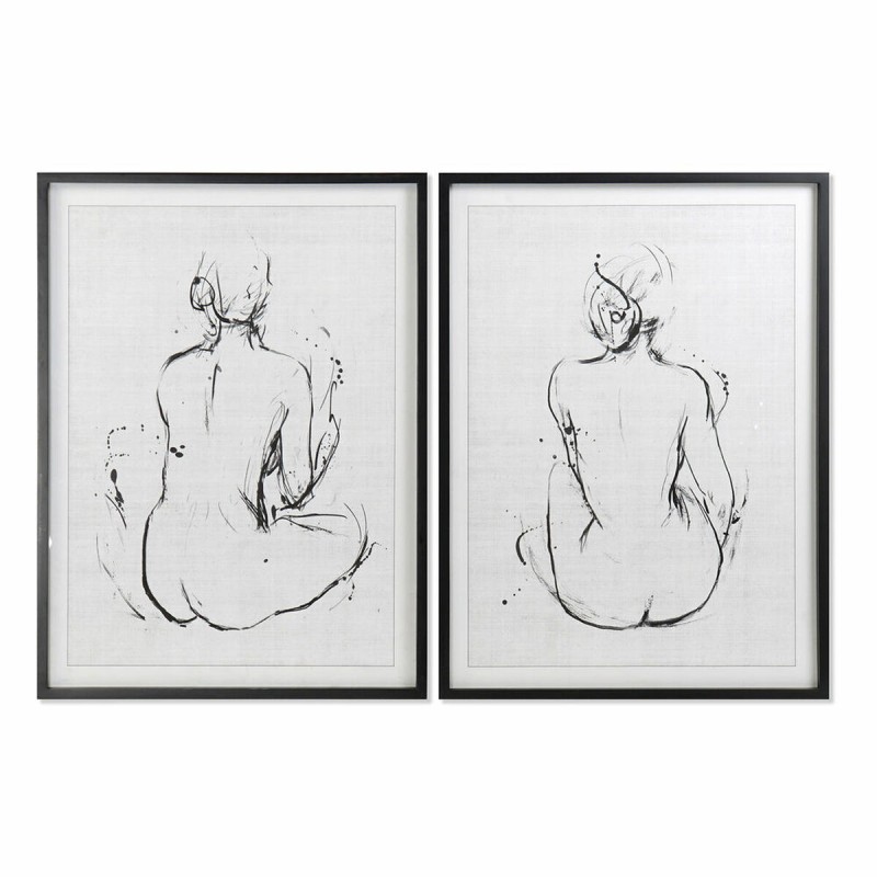Cuadro DKD Home Decor 70 x 2,5 x 90 cm Mujer Moderno (2 Unidades)