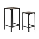 Conjunto de 2 mesas Home ESPRIT Preto Natural 38 x 38 x 75 cm