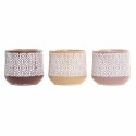 Macetero DKD Home Decor Marrón Terracota Coral (14 x 14 x 12.4 cm) (3 pcs)