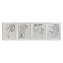 Painting DKD Home Decor 55 x 2,5 x 70 cm Flowers Romantic (4 Pieces)