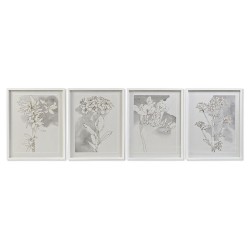 Quadro DKD Home Decor 55 x 2,5 x 70 cm Fiori Romantico (4 Pezzi)