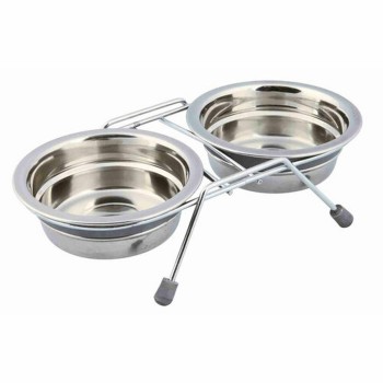 Comedouro para Cão Trixie Aço inoxidável 250 ml Duplo 2 x 250 ml