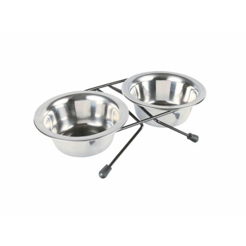 Comedouro para Cão Trixie Eat on Feet Aço inoxidável 200 ml Duplo 2 x 200 ml 11 cm