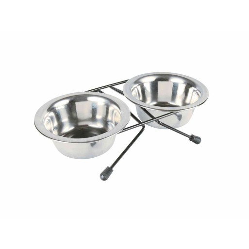 Comedouro para Cão Trixie Eat on Feet Aço inoxidável 200 ml Duplo 2 x 200 ml 11 cm