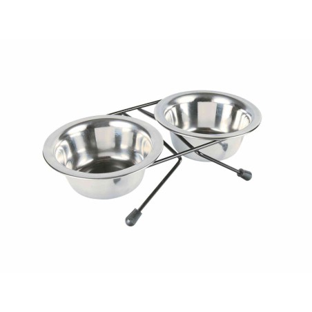 Comedouro para Cão Trixie Eat on Feet Aço inoxidável 200 ml Duplo 2 x 200 ml 11 cm