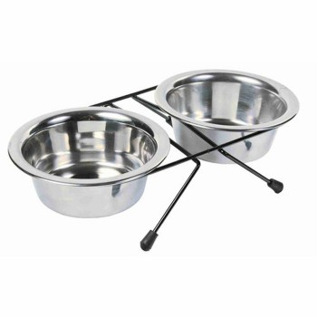 Comedouro para Cão Trixie Eat on Feet Aço inoxidável 200 ml Duplo 2 x 200 ml 11 cm