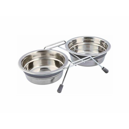 Comedouro para Cão Trixie Aço inoxidável 450 ml Duplo 2 × 0,45 L