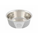 Comedouro para Cão Trixie Branco Cinzento Silicone Aço inoxidável 750 ml