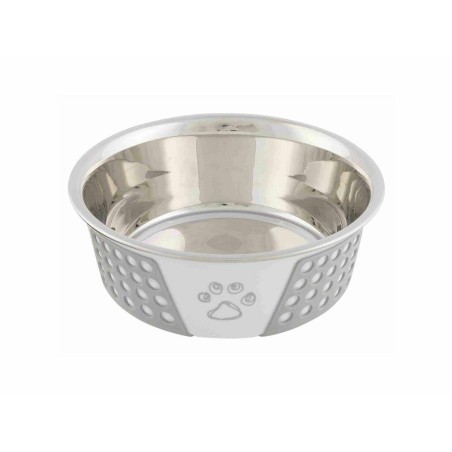 Comedouro para Cão Trixie Branco Cinzento Silicone Aço inoxidável 750 ml
