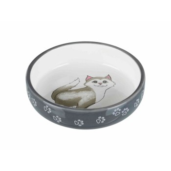 Comedouro para Gato Trixie Branco Cinzento