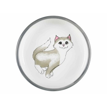 Comedouro para Gato Trixie Branco Cinzento