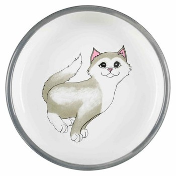 Comedouro para Gato Trixie Branco Cinzento