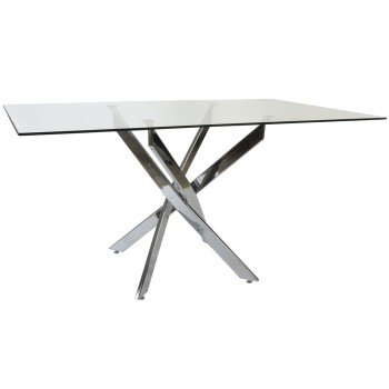 Dining Table DKD Home Decor Transparent Metal Crystal 150 x 90 x 75 cm