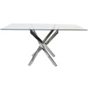 Dining Table DKD Home Decor Transparent Metal Crystal 150 x 90 x 75 cm