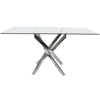 Dining Table DKD Home Decor Transparent Metal Crystal 150 x 90 x 75 cm
