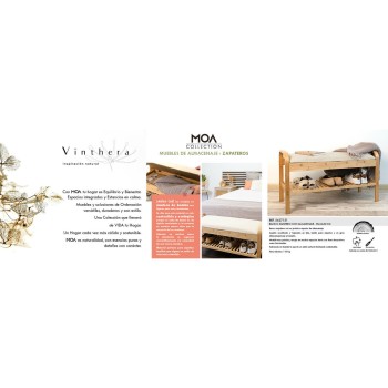 Panca portascarpe Vinthera Moa Beige Legno 90 x 33 x 50 cm