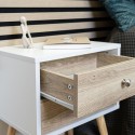 Comodino Vinthera Moa Bianco Marrone 40 x 49,5 x 30 cm