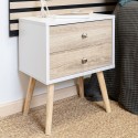 Comodino Vinthera Moa Bianco Marrone 40 x 49,5 x 30 cm