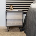 Comodino Vinthera Moa Marrone Grigio 40 x 49,5 x 30 cm