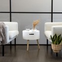 Mesa de apoio Vinthera Moa Branco Bege 38 x 43 cm (4 Unidades)