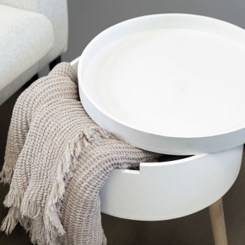 Tavolo aggiuntivo Vinthera Moa Bianco Beige 38 x 43 cm (4 Unità)