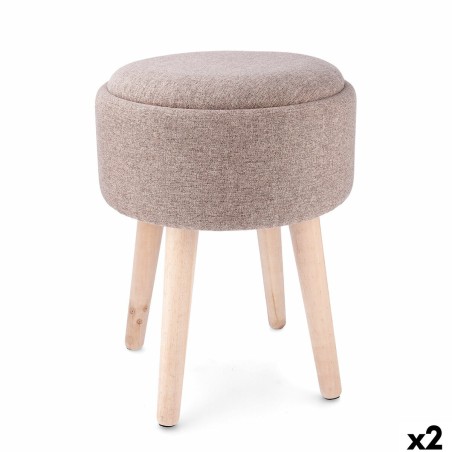 Sgabello con portaoggetti Vinthera Moa Legno 34 x 34 x 45 cm (2 Unità)