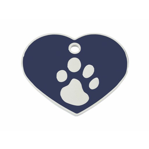Placa identificativa Imarc Heart Azul Prateado