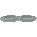 Mangeoire pour chiens Trixie Gris Acier inoxydable Ø 16 cm Double 2 × 0,3 L 47 × 3 × 26 CM
