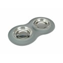 Ciotola per cani Trixie Grigio Acciaio inossidabile Ø 16 cm Doppia 2 × 0,3 L 47 × 3 × 26 CM