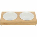 Futternapf für Hunde Trixie Weiß natürlich aus Keramik Bambus Ø 12 cm 2 x 250 ml 30 × 5 × 14 cm