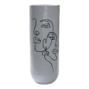 Vaso DKD Home Decor Abstract Bianco Resina Moderno (35 x 35 x 90 cm)
